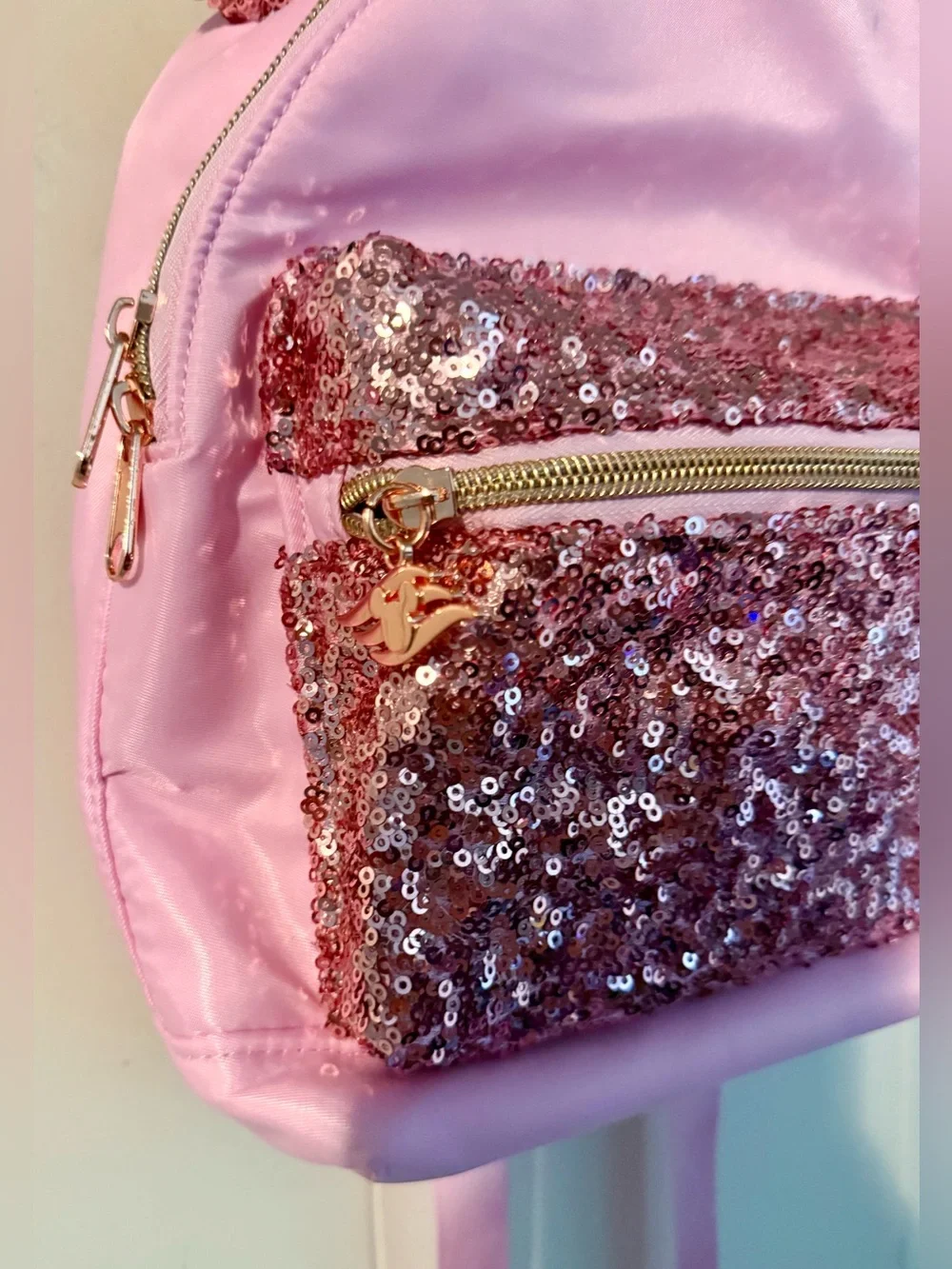 Disney Cruise Line DCL Bibbidi Bobbidi Boutique Backpack Pink Sequin